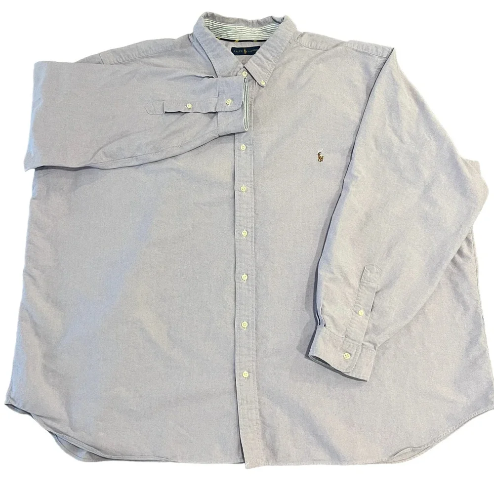 Polo Ralph Lauren Shirt Mens 5XB Big Purple Long Sleeve Button Up Cotton